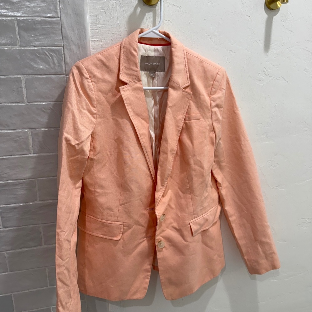 Banana Republic Women's orange cream blazer size 10